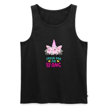 Enfant T Shirt 32 Ans Fille Anniversaire Cadeau - Men's Premium Organic Tank Top - black - Front - Michal (187cm)