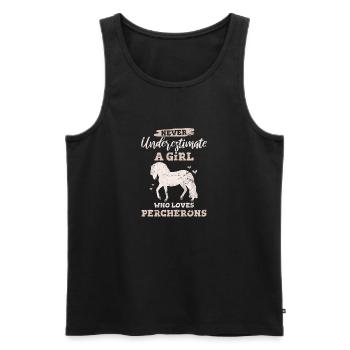 Percheron Horse Girl aime son Percheron Draft Hor - Débardeur bio Premium Homme - noir - Devant - AI Model Male 178 light (178cm)