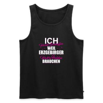 Erzgebirge Helden Geschenk Weihnachten - Männer Premium Bio Tank Top - Schwarz - Vorne - Michal (187cm)