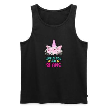 Enfant T Shirt 81 Ans Fille Anniversaire Cadeau - Männer Premium Bio Tank Top - Schwarz - Vorne - AI Model Male 178 light (178cm)