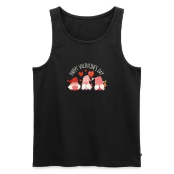 Happy Valentines Day Gnome Dear Gnome Couple - Men's Premium Organic Tank Top - black - Front - Michal (187cm)