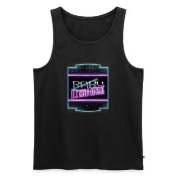 Awesome Dinosaur Lover Bodybuilding Computer - Men's Premium Organic Tank Top - black - Front - Michal (187cm)