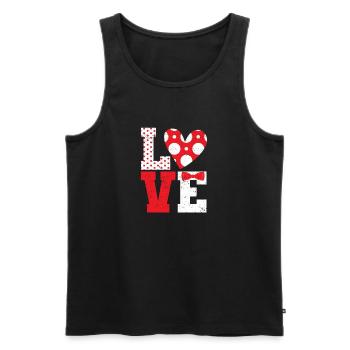 Polka Dot Love Heart Fly Saint-Valentin Couples - Débardeur bio Premium Homme - noir - Devant - AI Model Male 178 light (178cm)