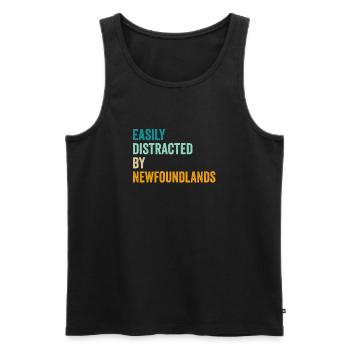Easily Distracted By Newfoundlands - Men's Premium Organic Tank Top - black - Front - Michal (187cm)