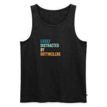 Easily Distracted By Rottweilers - Men's Premium Organic Tank Top - black - Front - Michal (187cm)