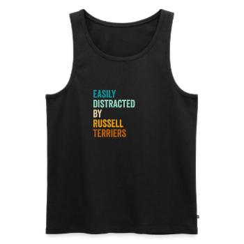 Easily Distracted By Russell Terriers - Men's Premium Organic Tank Top - black - Front - Michal (187cm)