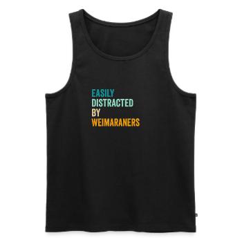 Easily Distracted By Weimaraners - Men's Premium Organic Tank Top - black - Front - Michal (187cm)