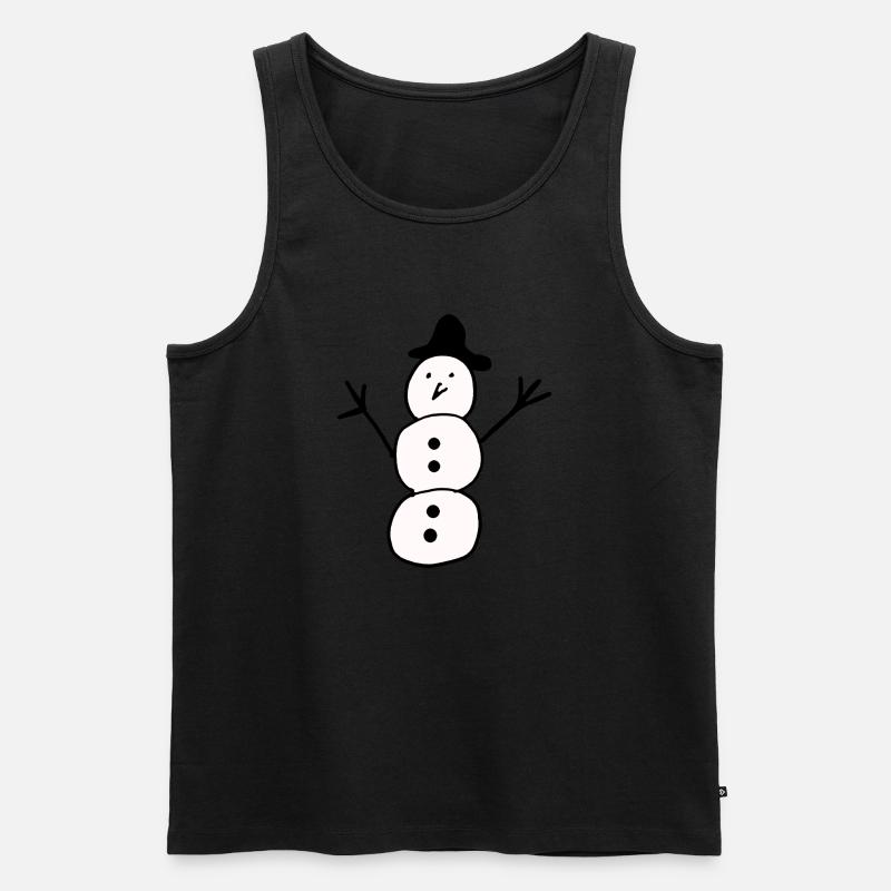 Schneemann - Männer Premium Bio Tank Top - Schwarz