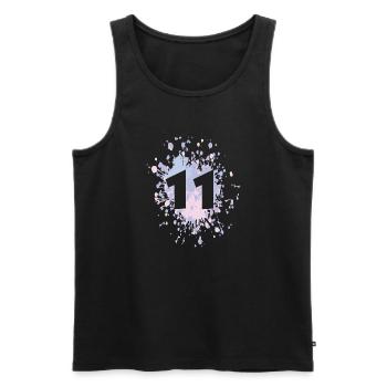 Number 11th Color Splash - Männer Premium Bio Tank Top - Schwarz - Vorne - AI Model Male 178 light (178cm)
