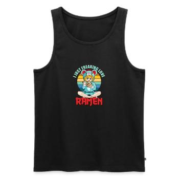 I Just Freaking Love Ramen Funny Kawaii Japan - Men's Premium Organic Tank Top - black - Front - AI Model Male 178 light (178cm)