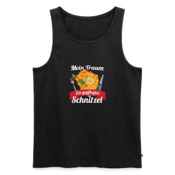 Mein Traum Ein gepflegtes Schnitzel - Männer Premium Bio Tank Top - Schwarz - Vorne - Michal (187cm)