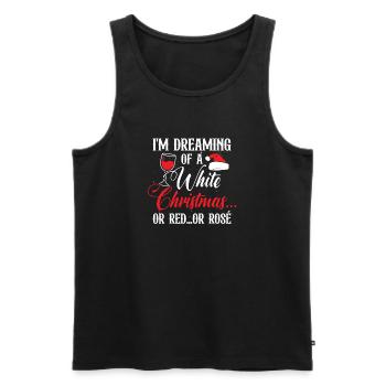 Frohe Weihnachten Schnee Weinglas Weihnachtsmütze - Männer Premium Bio Tank Top - Schwarz - Vorne - AI Model Male 178 light (178cm)