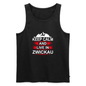 Erzgebirge Zwickau - Männer Premium Bio Tank Top - Schwarz - Vorne - Michal (187cm)