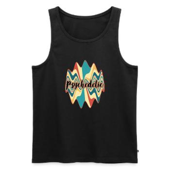 Psychedelic - Men's Premium Organic Tank Top - black - Front - AI Model Male 178 light (178cm)