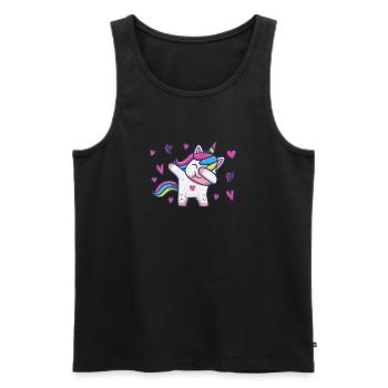 Drôle de débauche Licorne Amants Cœur Valentine - Débardeur bio Premium Homme - noir - Devant - Michal (187cm)