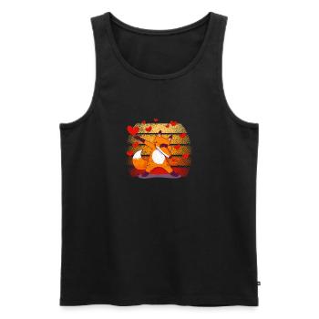 Funny Dabbing Fox Lover Wild Heart Valentine's Day - Men's Premium Organic Tank Top - black - Front - AI Model Male 178 light (178cm)