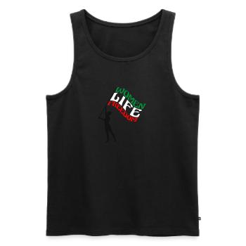 Niedliche iranische Frauen - Frauen Leben Freiheit - Männer Premium Bio Tank Top - Schwarz - Vorne - Michal (187cm)