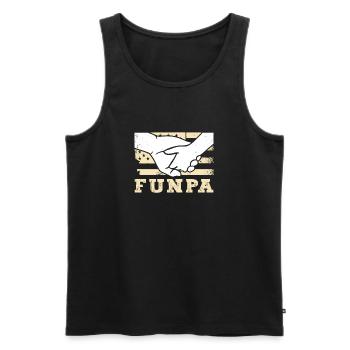 Funpa Us Flag Papa Opa Vatertag - Männer Premium Bio Tank Top - Schwarz - Vorne - Michal (187cm)