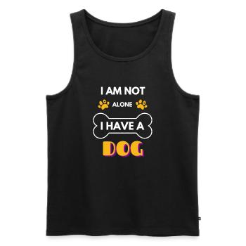 I am not alone. I have a dog - Men's Premium Organic Tank Top - black - Front - AI Model Male 178 light (178cm)