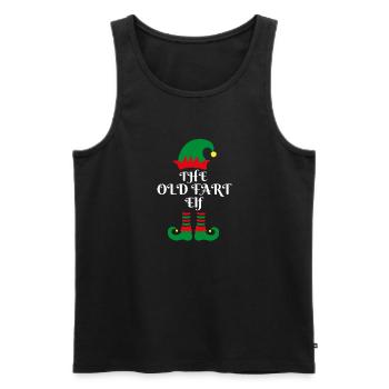 THE OLD FART ELF Santa's little helper Christmas - Men's Premium Organic Tank Top - black - Front - AI Model Male 178 light (178cm)