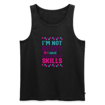 Führungshemd, ich bin kein herrischer Anführer - Männer Premium Bio Tank Top - Schwarz - Vorne - AI Model Male 178 light (178cm)