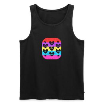 Valentine's Day Heart Candy Lovers Matching - Men's Premium Organic Tank Top - black - Front - Michal (187cm)