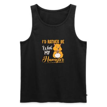 I' d rather be with my hamster - Débardeur bio Premium Homme - noir - Devant - Michal (187cm)