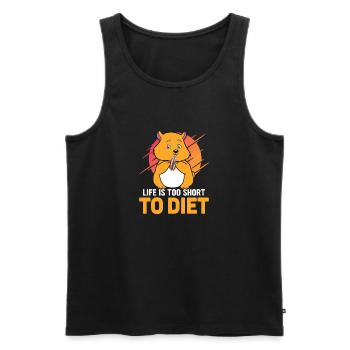 Life Is Too Short to diet - Débardeur bio Premium Homme - noir - Devant - Michal (187cm)