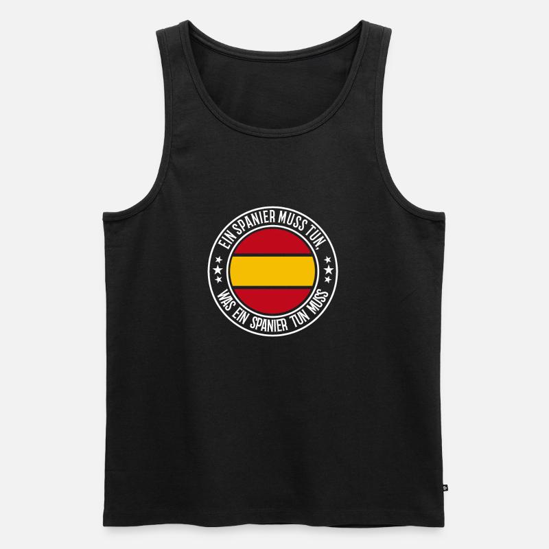 Ein Spanier muss tun - Männer Premium Bio Tank Top - Schwarz