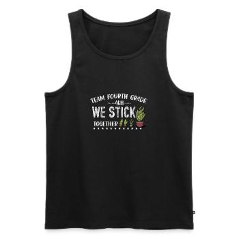 Team Fourth Grade We Stick Together Cactus Back - Men's Premium Organic Tank Top - black - Front - Michal (187cm)