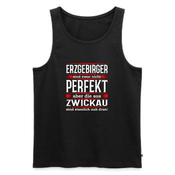 Erzgebirge Zwickau - Männer Premium Bio Tank Top - Schwarz - Vorne - Michal (187cm)