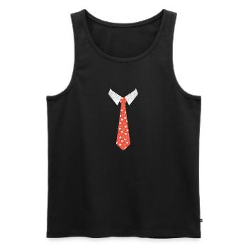 Valentinstag Krawatte Herz Muster Liebe Passende - Männer Premium Bio Tank Top - Schwarz - Vorne - AI Model Male 178 light (178cm)