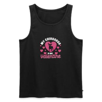 Mein Chihuahua ist mein Valentine Welpe Valentin - Männer Premium Bio Tank Top - Schwarz - Vorne - Michal (187cm)