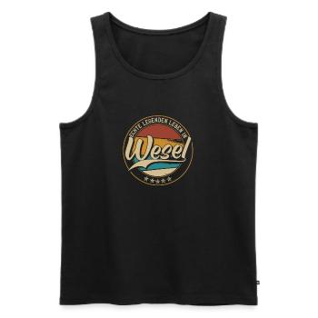 Wesel Echte Legenden leben in Weseler - Männer Premium Bio Tank Top - Schwarz - Vorne - Michal (187cm)