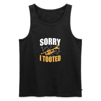 Sorry I Tooted Trumpet Player Trumpeter - Men's Premium Organic Tank Top - black - Front - Michal (187cm)