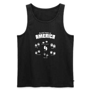 Animal Tracks America Footprints - Men's Premium Organic Tank Top - black - Front - AI Model Male 178 light (178cm)
