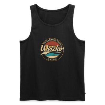 Wetzlar Echte Legenden leben in Wetzlarer - Männer Premium Bio Tank Top - Schwarz - Vorne - AI Model Male 178 light (178cm)
