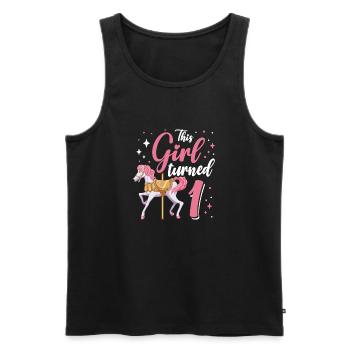 Karussell-geburtstagsfeier Dieses Mädchen Wurde 1 - Männer Premium Bio Tank Top - Schwarz - Vorne - Michal (187cm)