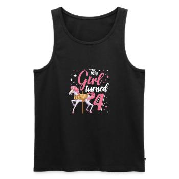 Karussell-geburtstagsfeier Dieses Mädchen Wurde 4 - Männer Premium Bio Tank Top - Schwarz - Vorne - Michal (187cm)