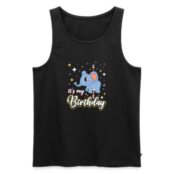 Karussell-geburtstagsfeier-elefant Es Ist Mein - Männer Premium Bio Tank Top - Schwarz - Vorne - Michal (187cm)
