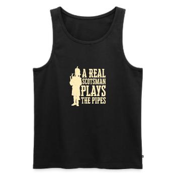 A Real Scotsman Plays The Pipes Bagpiper Bagpipe - Männer Premium Bio Tank Top - Schwarz - Vorne - Michal (187cm)