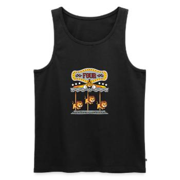 Carousel Birthday Party Lion Dieser Junge Wurde 4 - Männer Premium Bio Tank Top - Schwarz - Vorne - Michal (187cm)