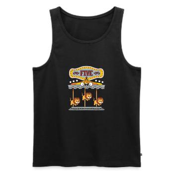 Carousel Birthday Party Lion Dieser Junge Wurde 5 - Männer Premium Bio Tank Top - Schwarz - Vorne - Michal (187cm)