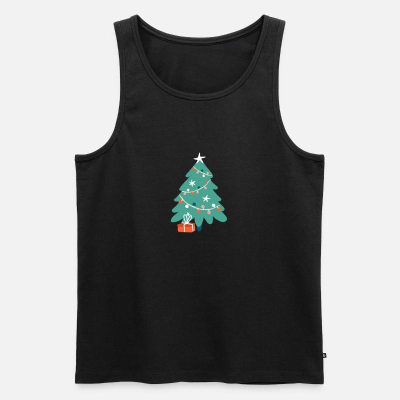 Weihnachtsbaum Tannenbaum Weihnachtsgeschenk - Männer Premium Bio Tank Top - Schwarz