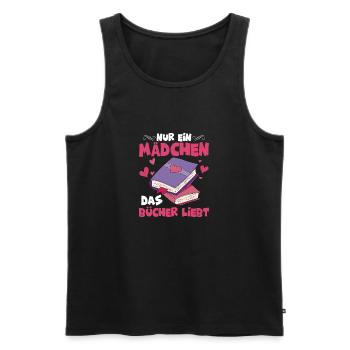 Nur ein Mädchen, das Bücher liebt Lesen Buch - Männer Premium Bio Tank Top - Schwarz - Vorne - Michal (187cm)