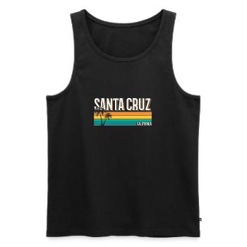 Santa Cruz California Summer Sun Palms Beach - Men's Premium Organic Tank Top - black - Front - Michal (187cm)