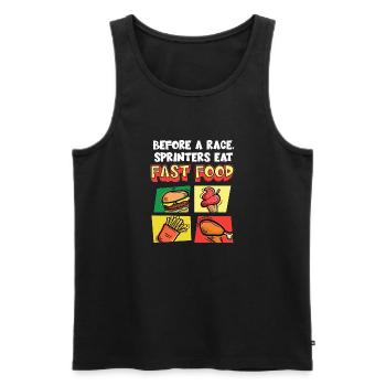 Lustiges Marathon Läufer Laufen Cross Country - Männer Premium Bio Tank Top - Schwarz - Vorne - Michal (187cm)