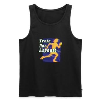 Lustiges Marathon Läufer Laufen Cross Country - Männer Premium Bio Tank Top - Schwarz - Vorne - Michal (187cm)