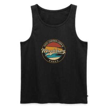 Magdeburg Echte Legenden leben in Magdeburger - Männer Premium Bio Tank Top - Schwarz - Vorne - Michal (187cm)