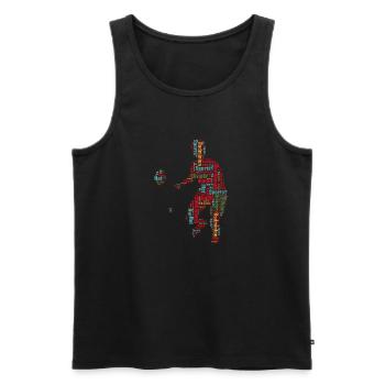Badminton Federball Spieler - Männer Premium Bio Tank Top - Schwarz - Vorne - Michal (187cm)
